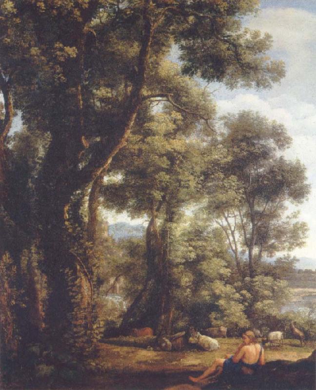 Claude Lorrain Landscape with a goatherd and goats oil painting image